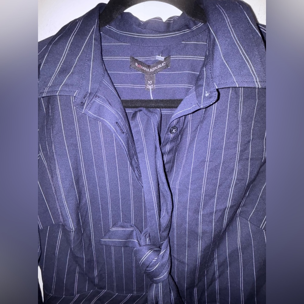 Banana Republic Navy and White Striped Dress - Picture 3 of 9